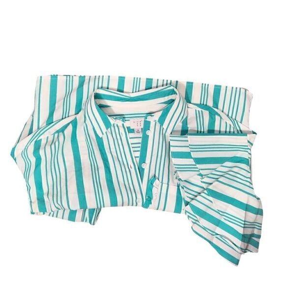 Retro Striped Button Down Shirt NWOT - Picture 10 of 12